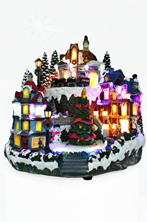 Waldern Premium Collection Işıklı Noel Şehir Dekoratif Yılbaşı Süsü