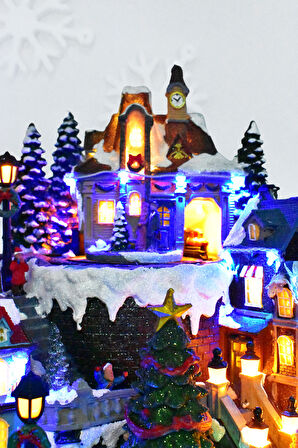 Waldern Premium Collection Işıklı Noel Şehir Dekoratif Yılbaşı Süsü