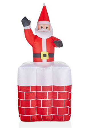 Waldern Premium Collection 152 cm Şişme-Işıklı Noel Baba Yılbaşı Süs Dekorasyon