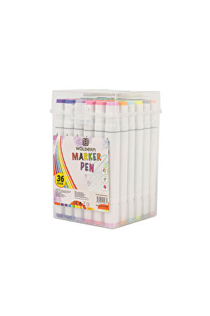 Waldern Premium 36'lı Çift Taraflı Kalem Seti Plastik Taşıma Ve Koruma Çantalı