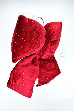 Waldern Kırmızı Yaldızlı Kurdela 32*40 cm Yılbaşı Ağacı Süsü