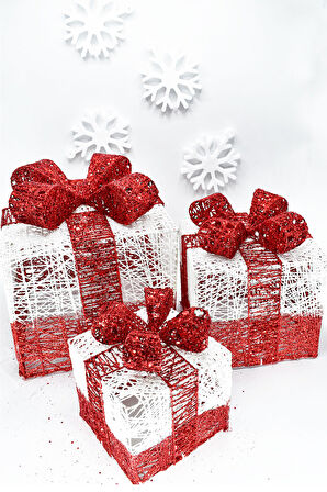 Waldern Yılbaşı Çam Ağacı Hediye Paketi 3lü Set Küçük-Orta-Büyük Dekoratif Süs