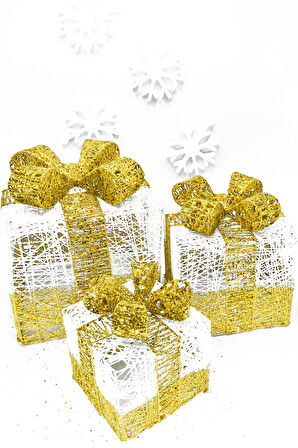 Waldern Yılbaşı Çam Ağacı Hediye Paketi 3lü Set Küçük-Orta-Büyük Dekoratif Süs