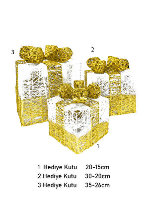 Waldern Yılbaşı Çam Ağacı Hediye Paketi 3lü Set Küçük-Orta-Büyük Dekoratif Süs