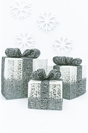 Waldern Yılbaşı Çam Ağacı Hediye Paketi 3lü Set Küçük-Orta-Büyük Dekoratif Süs