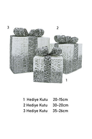 Waldern Yılbaşı Çam Ağacı Hediye Paketi 3lü Set Küçük-Orta-Büyük Dekoratif Süs