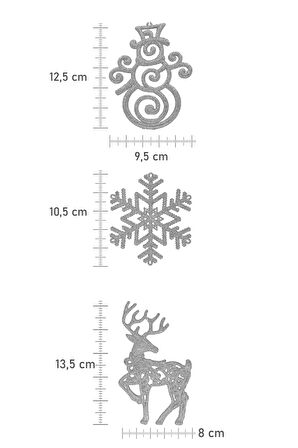 Waldern 11li Simli Gümüş Yılbaşı Çam Ağacı Süs