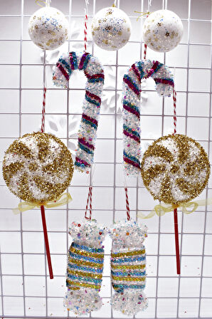 Waldern Premium Collection Luxury 12'li Mix Beyaz Süs Seti