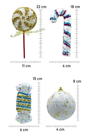 Waldern Premium Collection Luxury 12'li Mix Beyaz Süs Seti