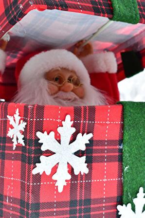 Waldern Premium Collection Müzikli Noel Babalı Hediye Kutusu Yılbaşı Dekoratif Süs