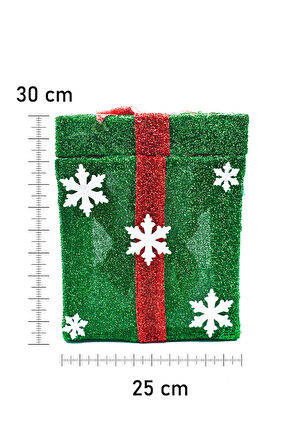 Waldern Premium Collection Müzikli Noel Babalı Hediye Kutusu Yılbaşı Dekoratif Süs