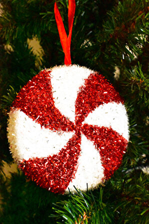 Waldern Premium Collection 2'li Parlak Şeker Süs Dekoratif Yılbaşı Süsü 14 Cm