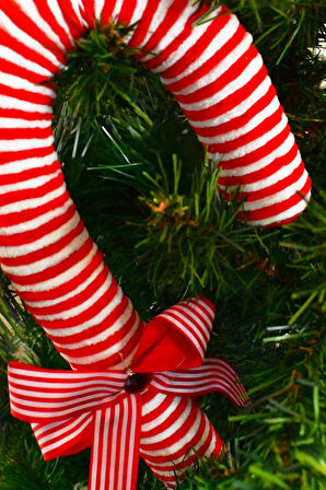 Waldern Premium Collection Luxury Fiyonklu Şeker Kamışı Süs Dekoratif Yılbaşı Süsü