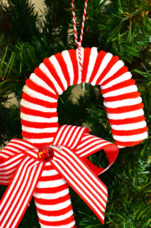 Waldern Premium Collection Luxury Fiyonklu Şeker Kamışı Süs Dekoratif Yılbaşı Süsü