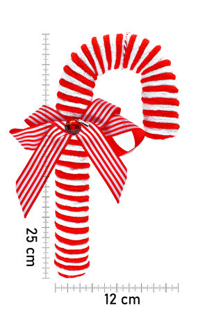 Waldern Premium Collection Luxury Fiyonklu Şeker Kamışı Süs Dekoratif Yılbaşı Süsü