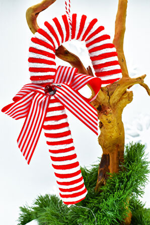 Waldern Premium Collection Luxury 2li Şeker Kamışı Süs Dekoratif Yılbaşı Süsü 18Cm