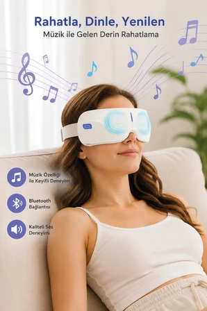 Walke Bluetoothlu Müzik Çalarlı Isıtmalı Akıllı Göz Masaj Cihazı G-02