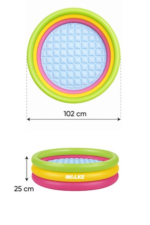 Walke Splash 3 Boğumlu Şişme Çocuk Havuzu 102x25 cm Bahçe ve Balkon Havuzu 14102
