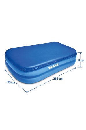 Walke Şişme Aile Havuzu 262x175x51 cm Büyük Boy Dikdörtgen Havuz - Pompa ve Havuz Örtüsü Dahil 14106