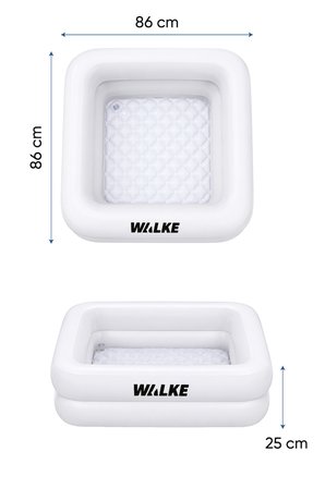 Walke Kare Şişme 86x86x25 Bebek Havuzu – 2 Boğumlu Çocuk Havuzu – Beyaz 14112