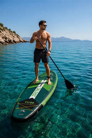 Walke Şişme Sup Board/Şişme Stand Up Paddle Board 335X84X15 cm Şişme Sörf Tahtası Yeşil