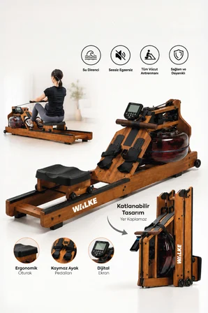Walke Premium AquaRow Pro Katlanabilir Su Dirençli Kürek Çekme Aleti Kondisyon Küreği