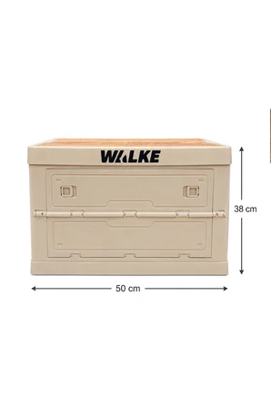 Walke CampBox Katlanabilir Kamp Masası ve Saklama Kutusu 50x38 cm Ahşap Kapaklı