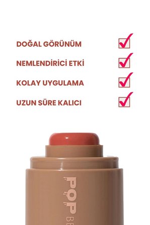 POP Beauty Doğal Görünüm, Nemlendirici Etkili, Yanak Ve Dudak Renklendirici Stick Allık, Freckle 8684415590237