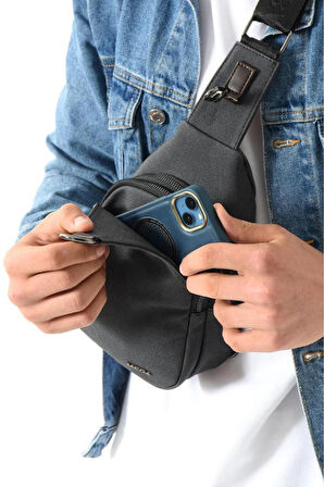 Erkek Bady Bag Göğüs Çantası Kanvas Kumaş Sırt Çantası 27*17 Cm Günlük Omuz Çantası