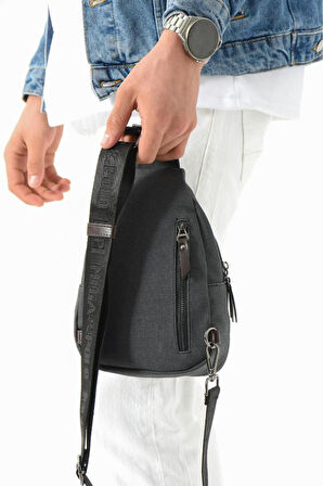 Erkek Bady Bag Göğüs Çantası Kanvas Kumaş Sırt Çantası 27*17 Cm Günlük Omuz Çantası
