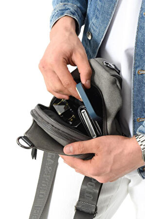 Erkek Bady Bag Göğüs Çantası Kanvas Kumaş Sırt Çantası 27*17 Cm Günlük Omuz Çantası