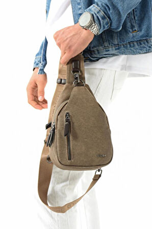 Erkek Bady Bag Göğüs Çantası Kanvas Kumaş Sırt Çantası 27*17 Cm Günlük Omuz Çantası