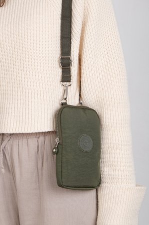 M 226 Mega Bag Krinkıl Kumaş Unisex Küçük Omuz Çantası, Telefonluk Yeşil