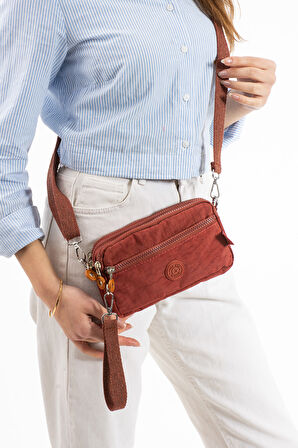 M 231 Mega Bag Krinkıl Kumaş Unisex El Omuz Çantası, Telefonluk (yatay), Clutch