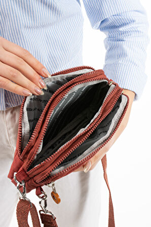 M 231 Mega Bag Krinkıl Kumaş Unisex El Omuz Çantası, Telefonluk (yatay), Clutch