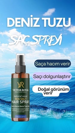 Victor Royal Hacim Ve Dolgunluk Veren Deniz Tuzu Saç Spreyi 100 ml
