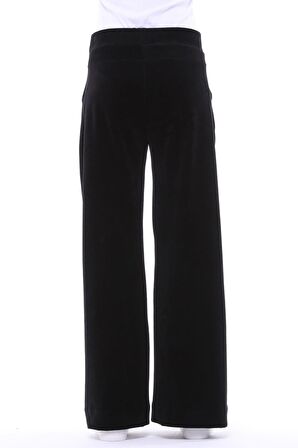 Kadın Kadife Oversize Bol Paça Pantolon Lacivert