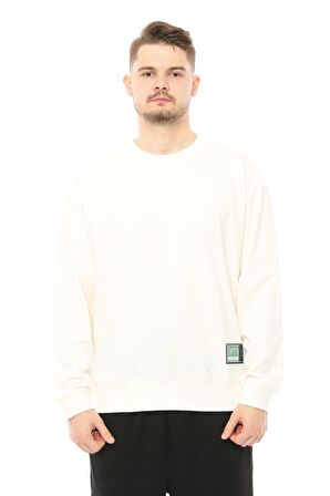 defy's Erkek Oversize Sweat Etiket Detaylı Ekru