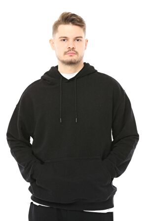 defy's Erkek Oversize Kapüşonlu Sweatshirt Siyah