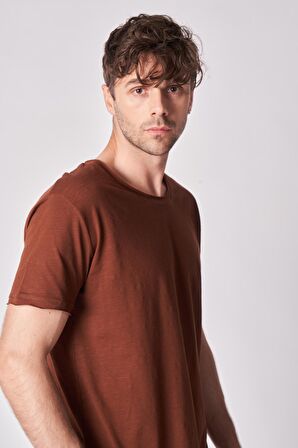 Erkek %100 Pamuk Kısa Kollu Kayık Yaka Tişört