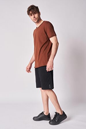 Erkek %100 Pamuk Kısa Kollu Kayık Yaka Tişört