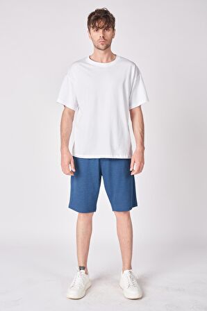 Erkek Dokulu Oversize Bermuda