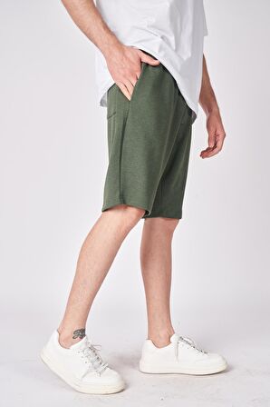 Erkek Dokulu Oversize Bermuda