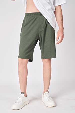 Erkek Dokulu Oversize Bermuda