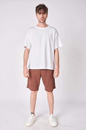 Erkek Dokulu Oversize Bermuda