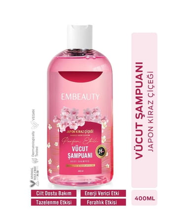 Embeauty Japon Kiraz Çiçeği Arındırıcı Ferahlatıcı Nemlendirici Duş Jeli 400 ml
