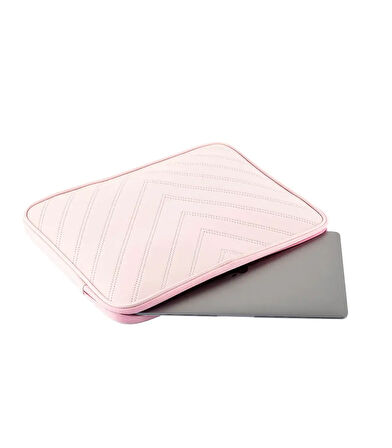 Notebook Laptop Macbook Çantası Suni Deri 15.6" inç - 800-DÜZ Açık Pembe