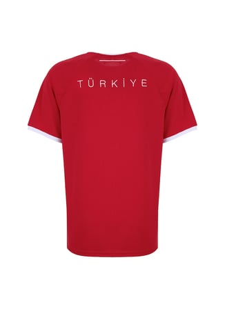 North Of Navy TÜRKİYE - SEZON Kırmızı Tshirt Bisiklet Yaka Regular Fit Nakışlı Erkek T-Shirt