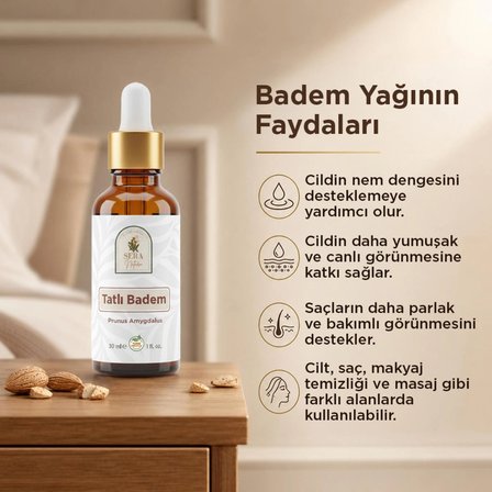 Badem Yağı 30 ml. %100 Saf