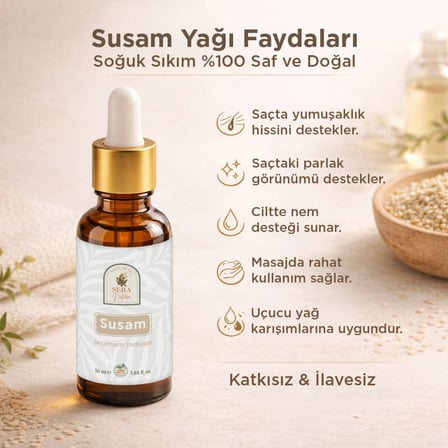 Susam Yağı 50 Ml  Doğal Saç Bakımı & Parlak Görünüm